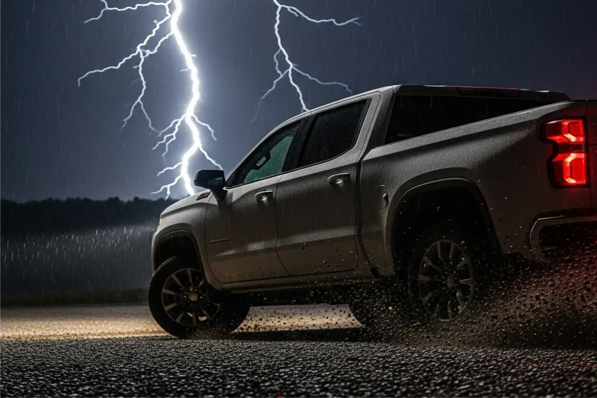 Chevrolet Pick Up Chevrolet Pick Up derrapando bajo la tormenta